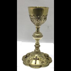 10" Sterling Cup Chalice w/ Glass Grapes, Wheat, and Node SKU C911-048